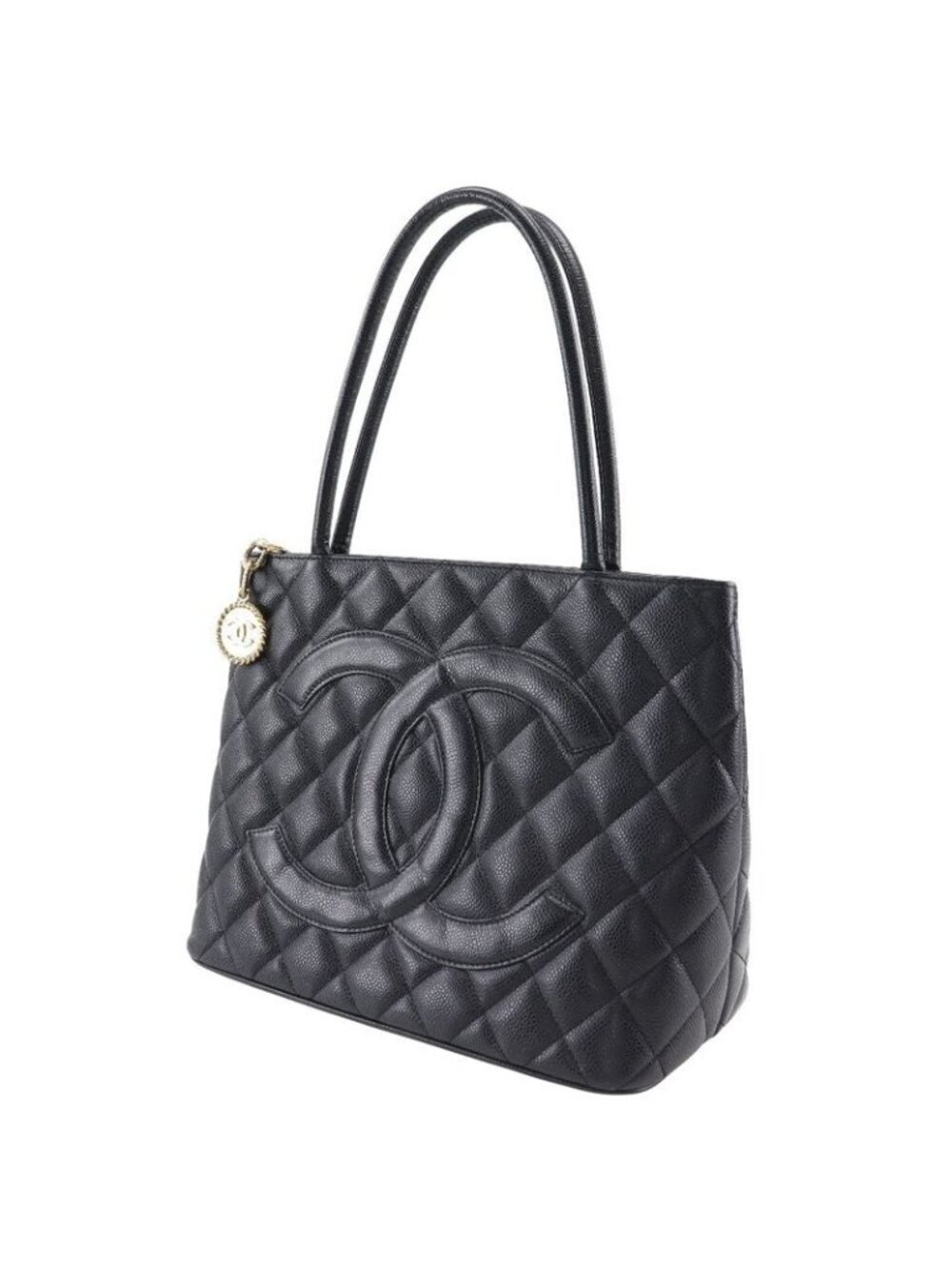 Chanel Medallion Tote Caviar Leather Black Bag - Picture 2 of 9